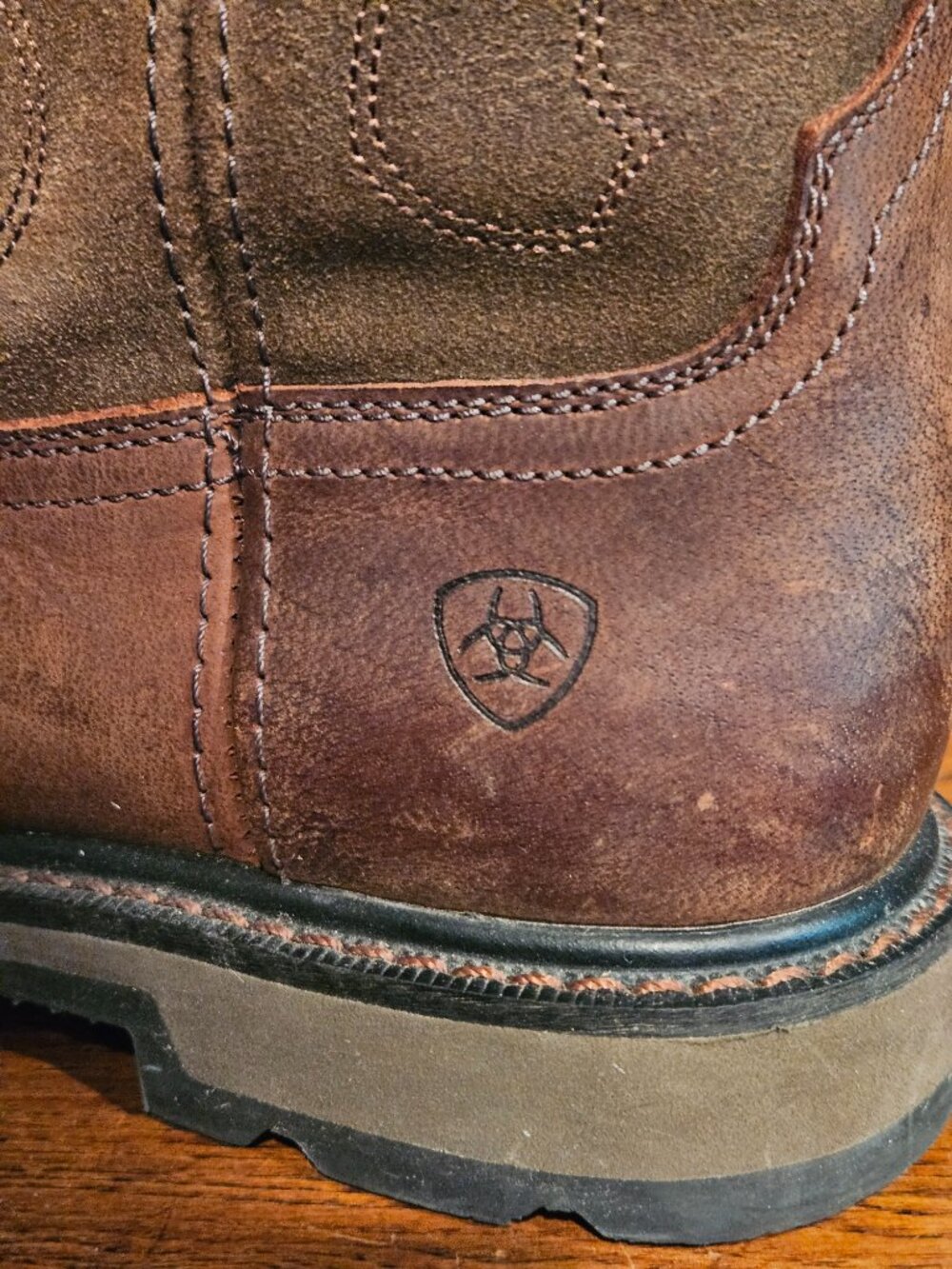 Ariat Groundbreaker Pull-On Western Work Boots Brown Leather Men’s Size 9D - Picture 8 of 12
